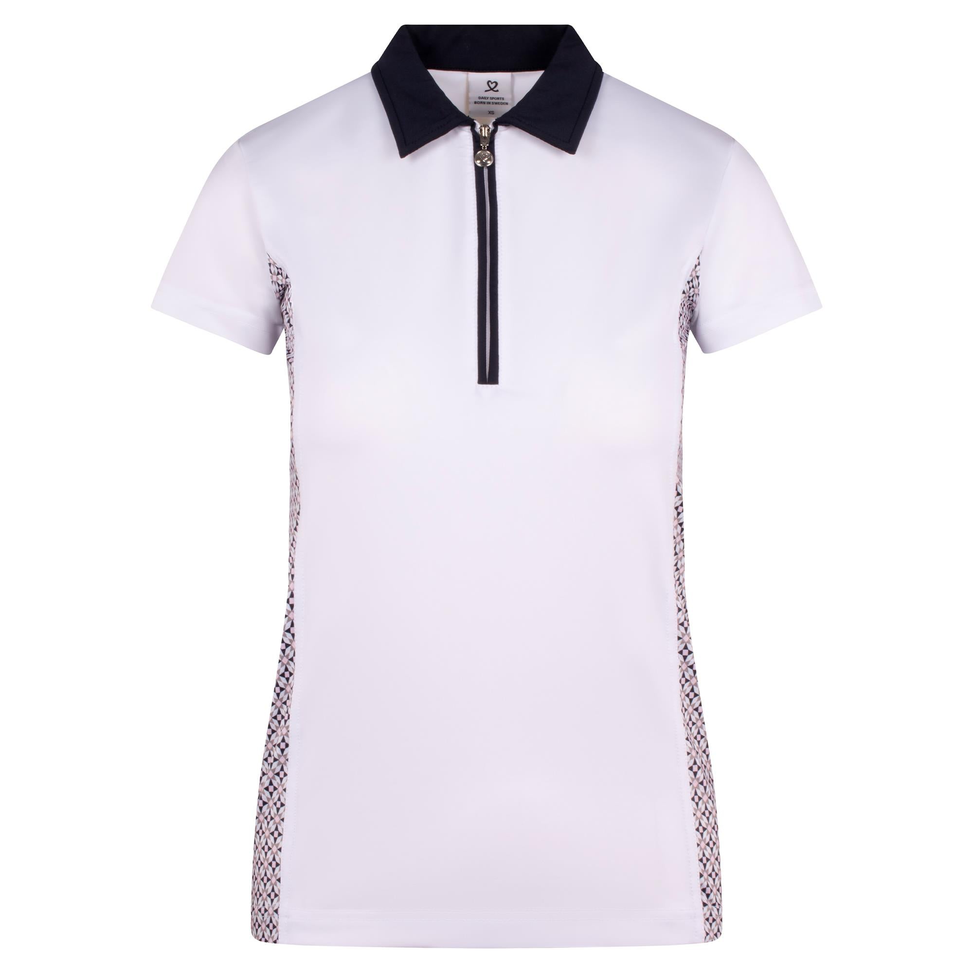 Daily Sports Edge Ladies Golf Polo Shirt Mosaic Medle White